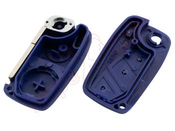 Producto genérico - Carcasa azul de telemando 3 botones para Fiat Stylo, con pila en tapa trasera